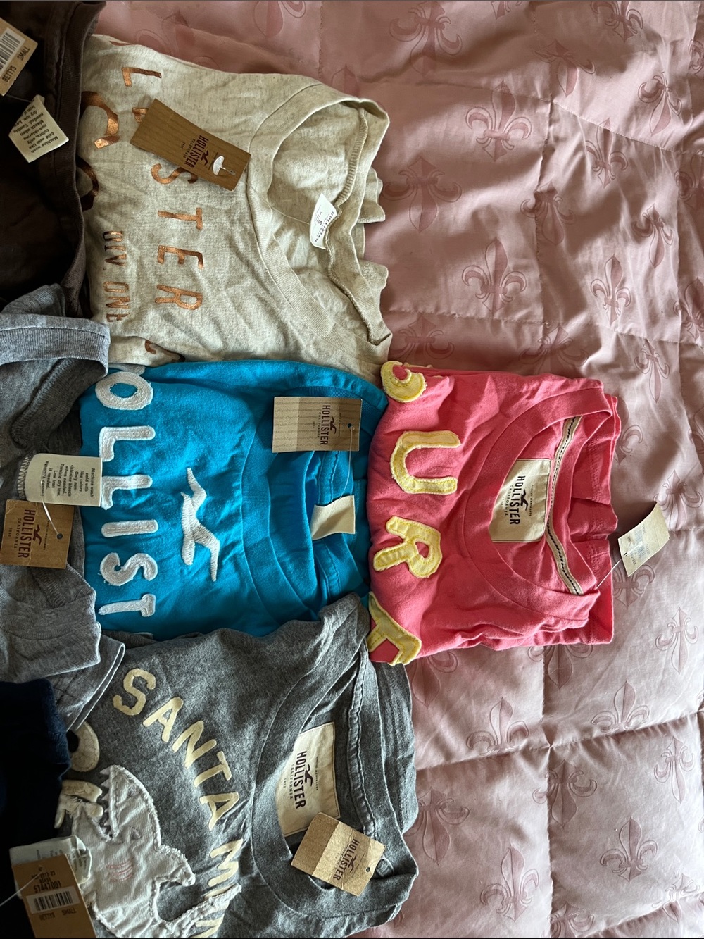 NWT 10 Hollister Assorted Graphic Tee Lot - Pink, Blue, Gray, Navy, Brown - Picture 5 of 5
